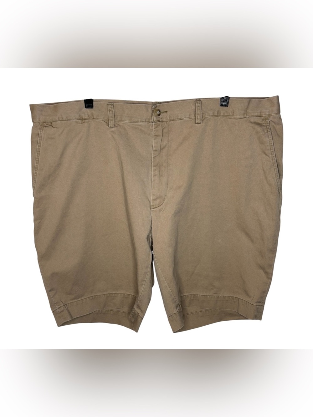 Polo Ralph Lauren Khaki Chino Shorts 100% Cotton Men’s 42 Button/Zip 9” Inseam